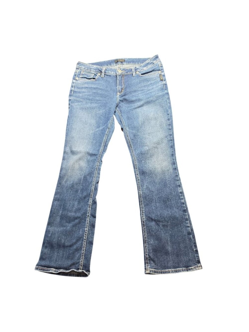 Silver Jeans Elyse Slim Boot Womens 30 Bootcut Embellished Flap Pocket Western